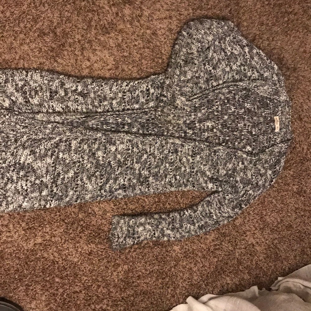 Long black and white cardigan